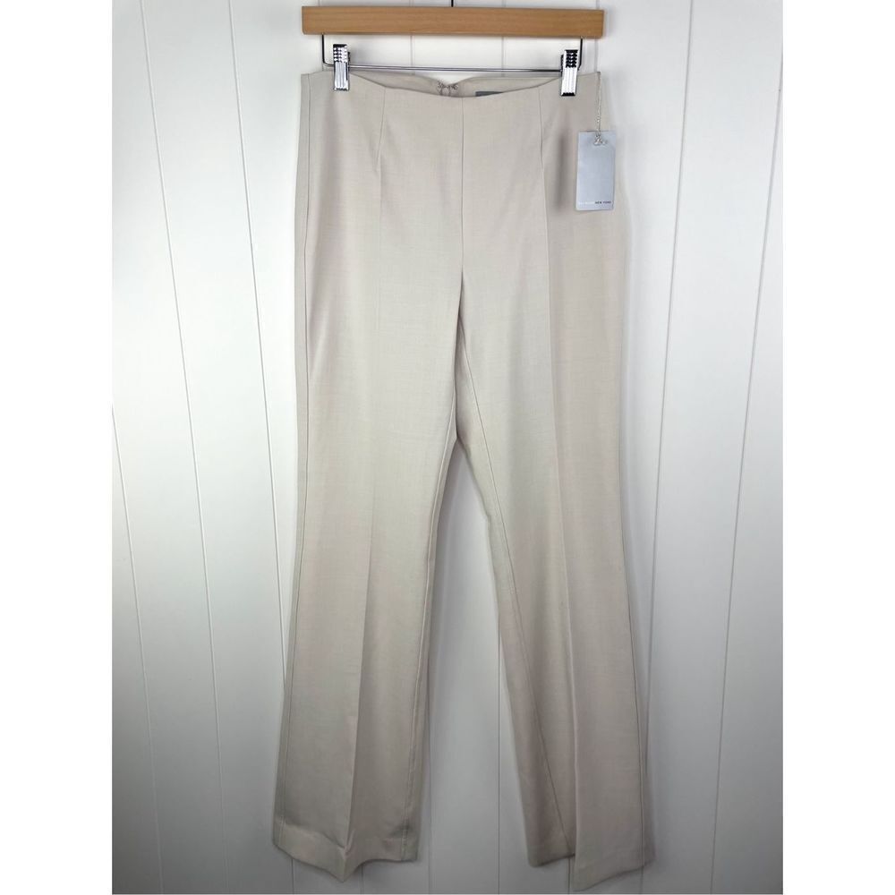 NWT Bill Blass New York Wool Oatmeal Double Face Roberts Pant in Onyx Size 2